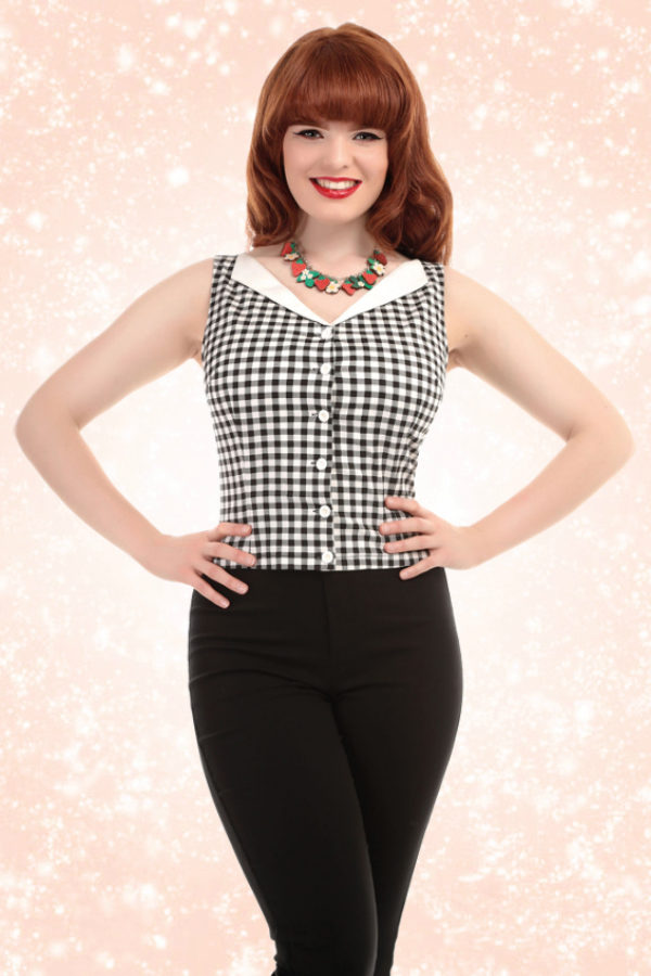 top-collectif-clothing-judy-carreaux-vichy-noir-blanc-vintage-50s